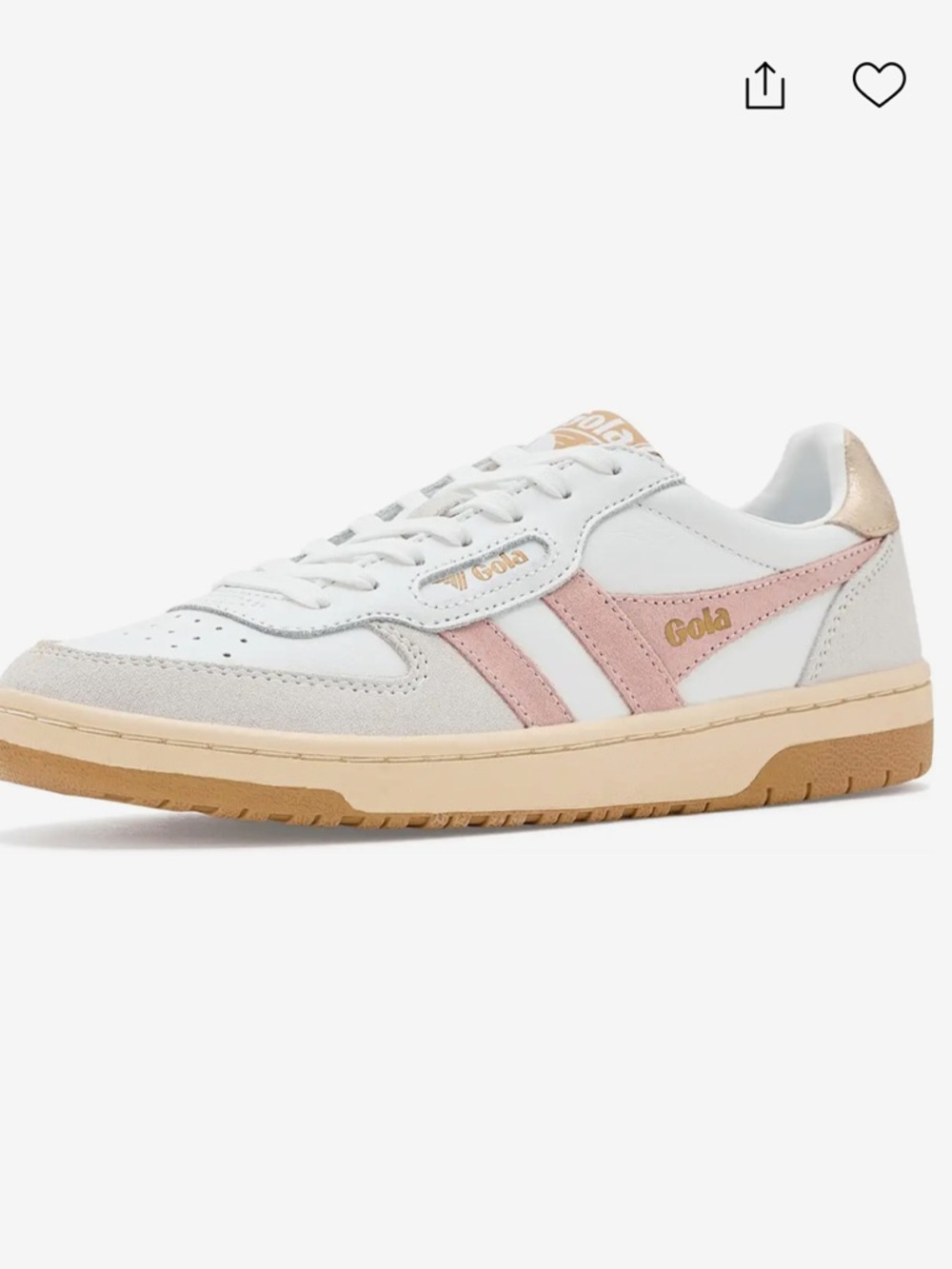 Gola Hawk shoes sneakers white pearl pink gold size 9.5